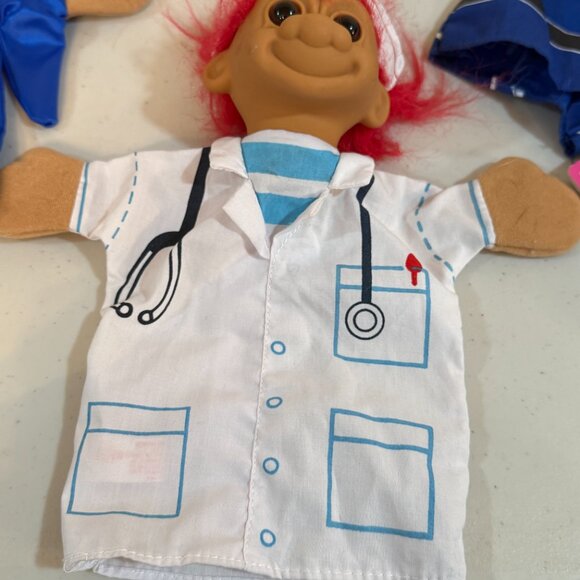Vintage Russ Berrie Troll Puppet dolls Rare Doctor, Chef, Wizard and Police - Picture 7 of 9